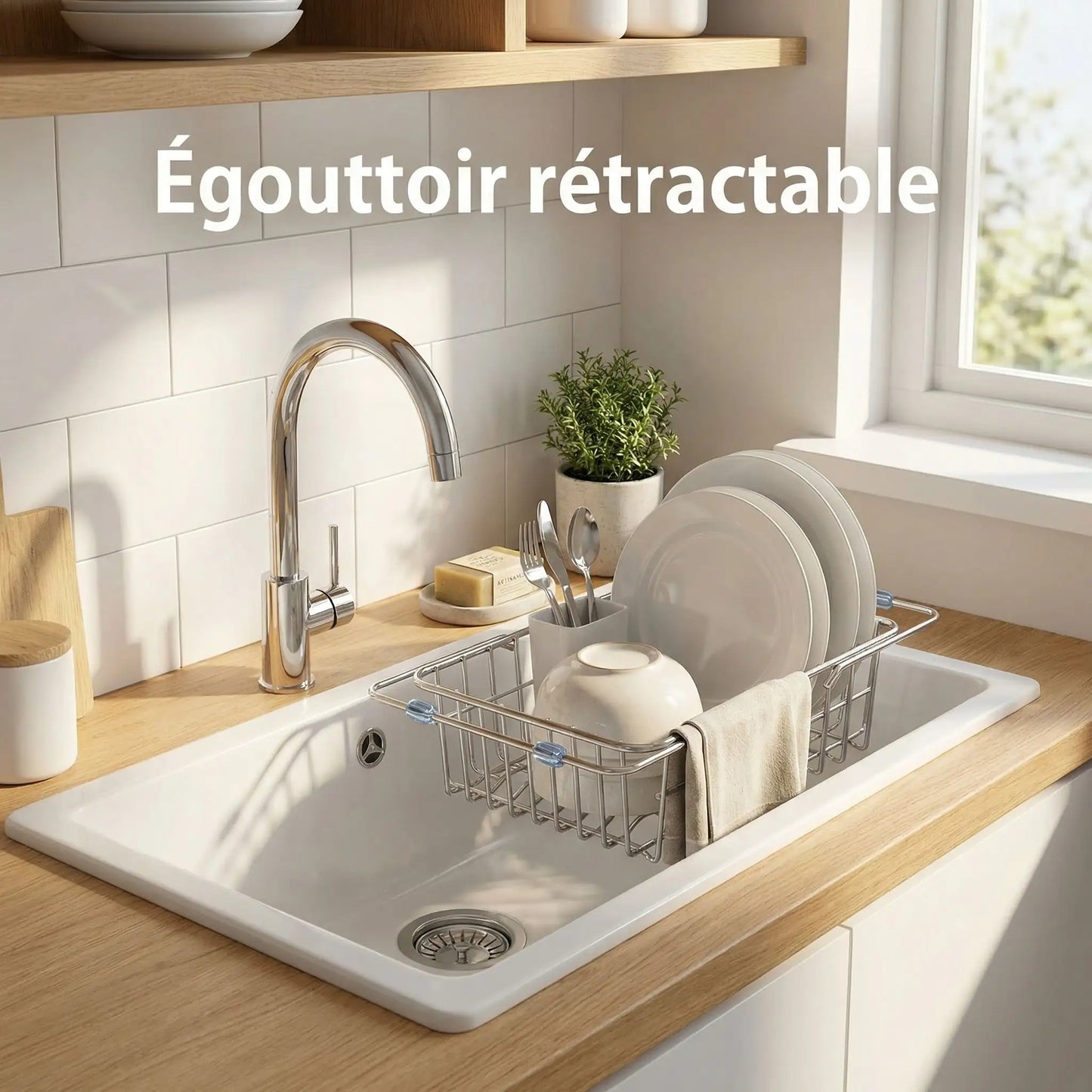 Égouttoir vaisselle rétractable