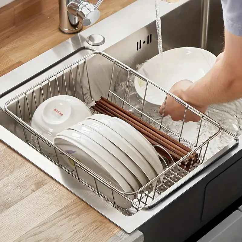 egouttoir vaisselle | Rétractable Inox - Cuisine infinie
