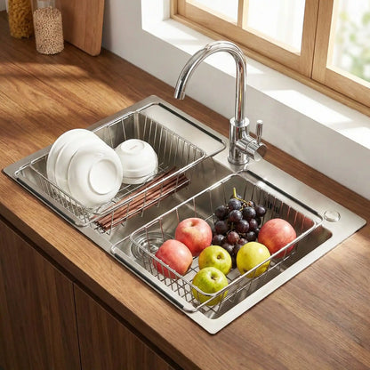 egouttoir vaisselle | Rétractable Inox - Cuisine infinie