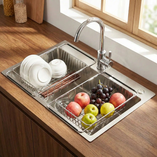 egouttoir vaisselle | Rétractable Inox - Cuisine infinie