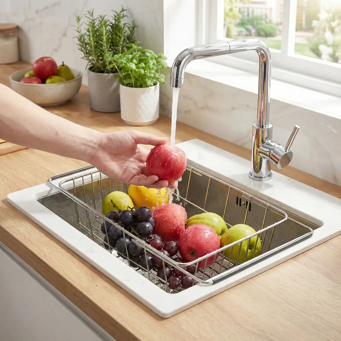 egouttoir vaisselle | Rétractable Inox - Cuisine infinie