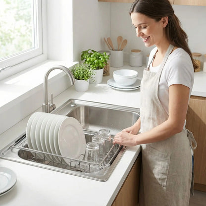 egouttoir vaisselle | Rétractable Inox - Cuisine infinie