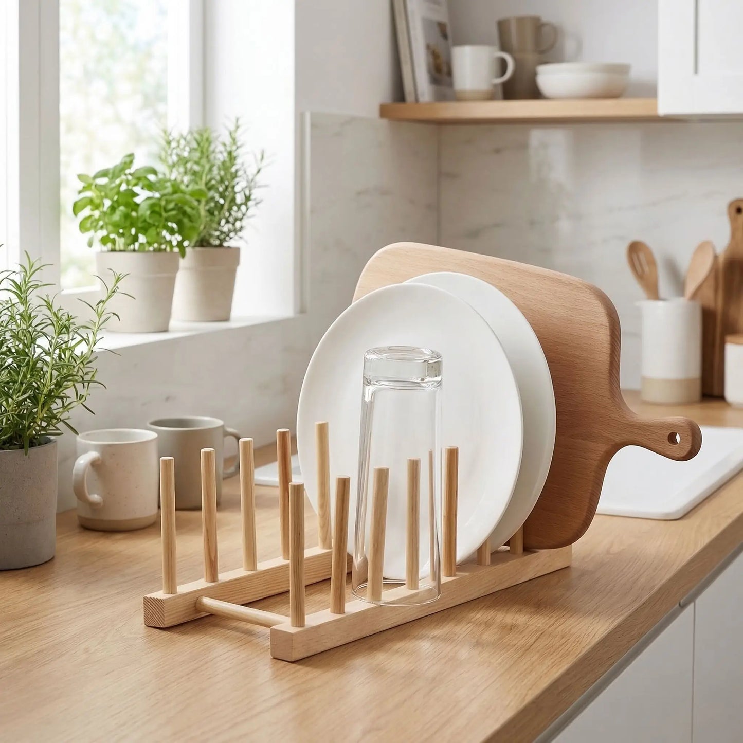 egoutoir vaisselle en bois naturel